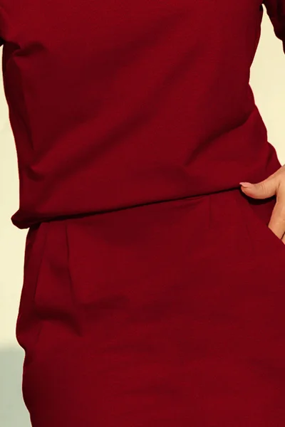 Dámské teplákové šaty v bordó barvě s výstřihem na zádech 5 model 63661