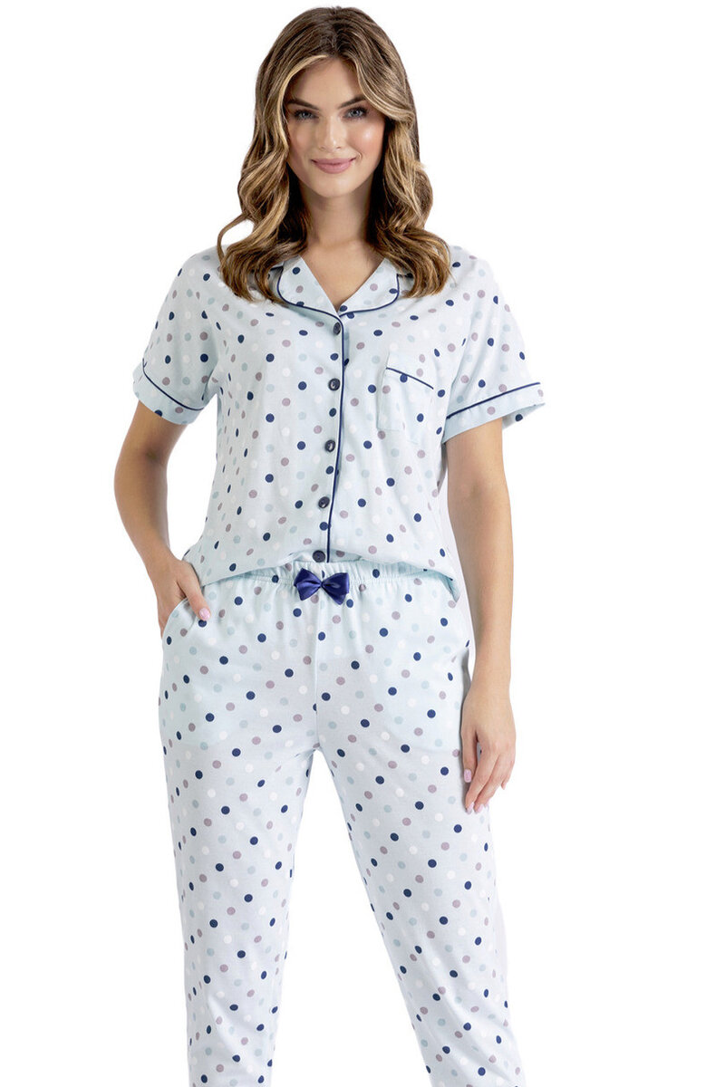 Modré hráškové pyžamo LEVEZA pro elegantní ženy, baby blue L i170_101141503211