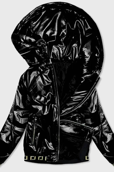 Krátká černá bunda pro ženy s kapucí BCQ S'WEST