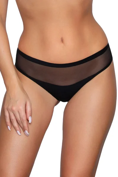 Černé dámské tanga - Cotton Mesh Elegance