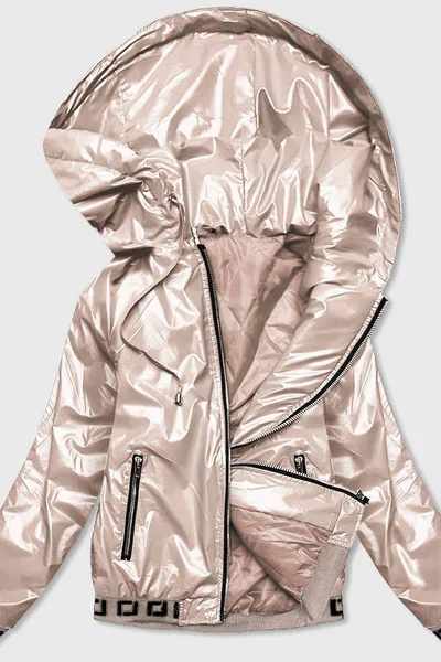 Krátká zlatá bunda pro ženy s kapucí Q08DK S'WEST