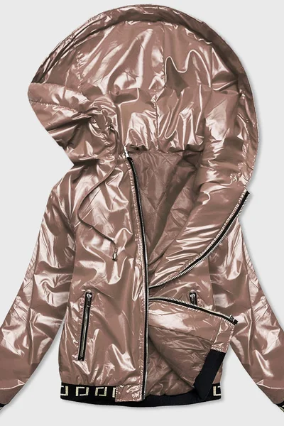 Krátká béžová bunda pro ženy s kapucí 88BU S'WEST