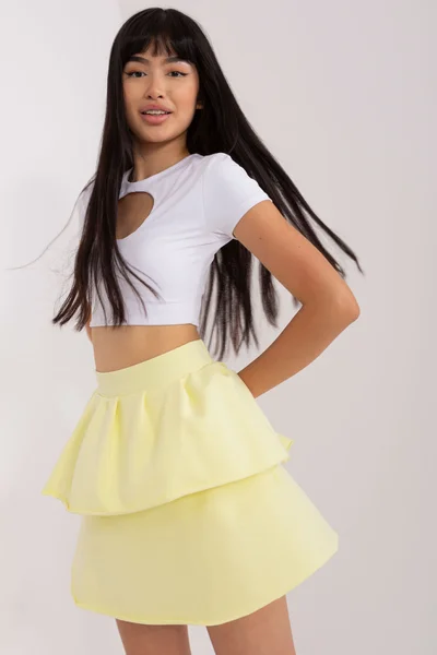 Žlutý volánový mini sukně FPrice