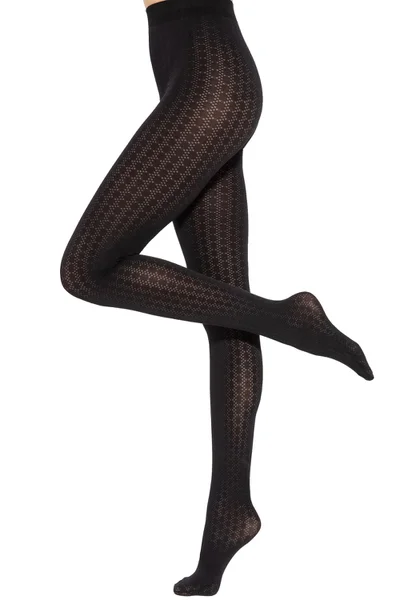 Černé vzorované punčocháče Loretta - Gatta