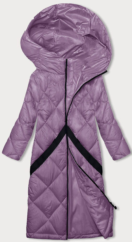 Zimní růžová péřová bunda s kapucí pro ženy - Z-DESIGN, odcienie różu XL (42) i392_22543-3