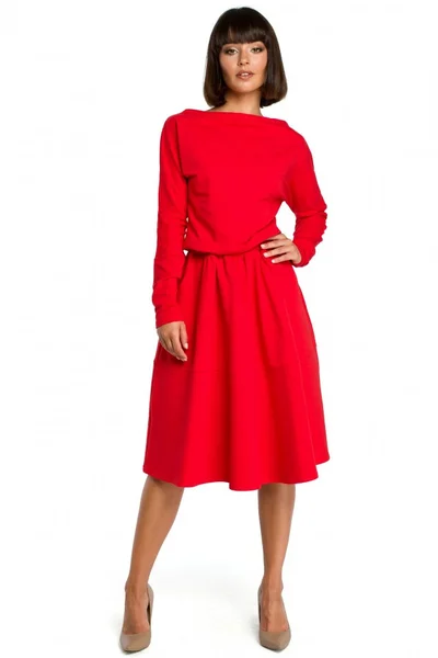 Dámské EN1 Midi šaty - červené BE
