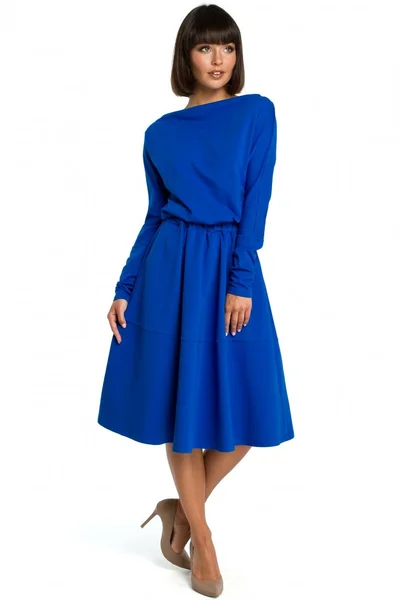 Královsky modré šaty BeWear s rozšířenou sukní