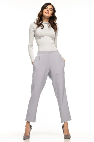 Šedé dámské kalhoty s elastanem Tessita GreyFlex