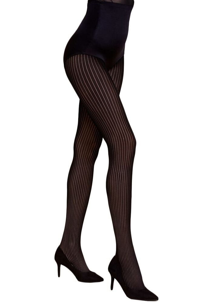 Dámské punčochové kalhoty Lina černé s pruhy Gabriella, černá XL i43_71945_2:černá_3:XL_