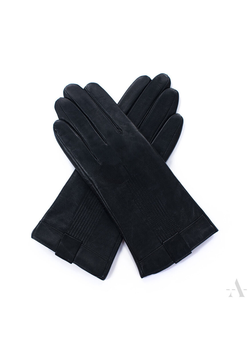 Černé elegantní dámské kůžené rukavice - Art Of Polo, 27cm i10_P68006_2:1263_