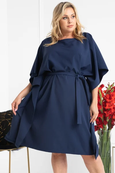 Modré oversize šaty Roland pro dámy plus size od Karko