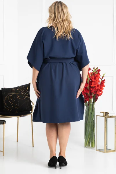 Modré oversize šaty Roland pro dámy plus size od Karko