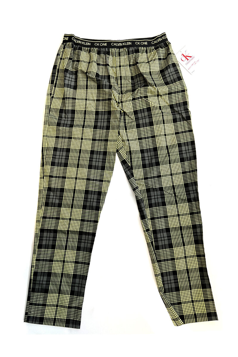 Pánské kalhoty na spaní L7RQ19 1YS zeleno-černé - Calvin Klein, zeleno-černá XL i10_P54158_1:852_2:93_