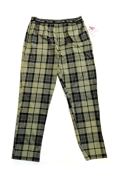 Pánské kalhoty na spaní L7RQ19 1YS zeleno-černé - Calvin Klein