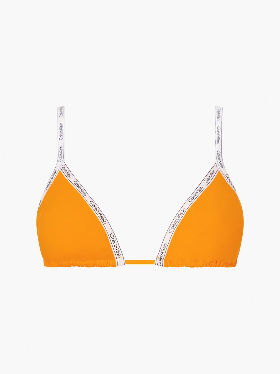 Dámské vrchní díl plavek 5X0 ZEG oranžové - Calvin Klein, oranžová-bílá M i10_P54164_1:1091_2:91_