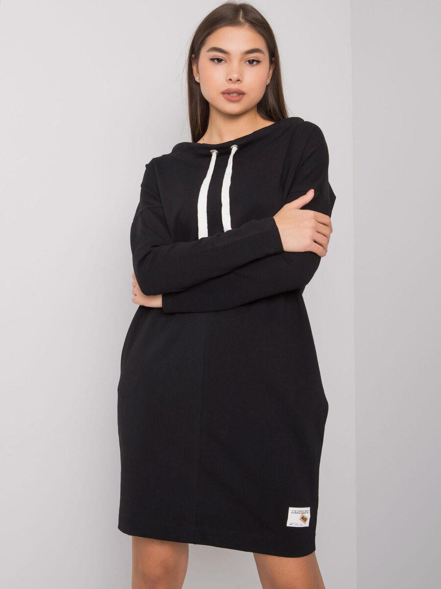 Černé bavlněné dámské šaty FPrice, L/XL i523_2016103065172