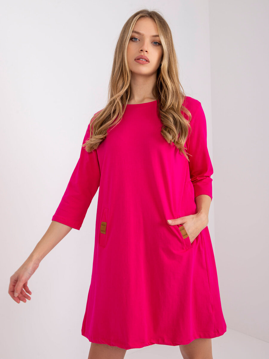 Růžové dámské šaty FPrice - Elegantní kousek pro každou příležitost, tmavě růžová L/XL i10_P68839_1:497_2:117_