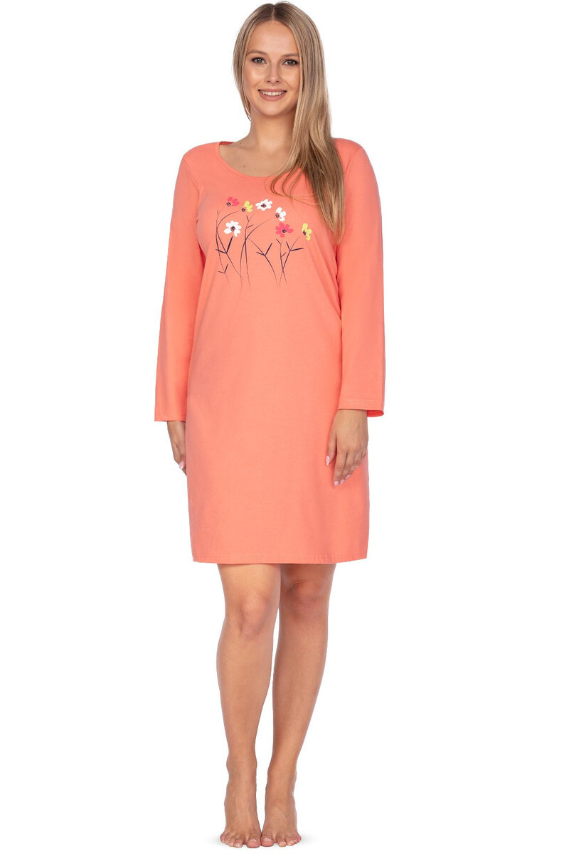 Květinová dámská noční košile Regina 2XL, oranžová XXL i384_82047345