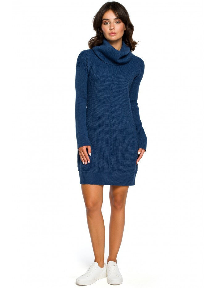 Dámské svetrové šaty 064W tm modrá - Bewear, tm.Modrá UNI i10_P59954_1:832_2:443_