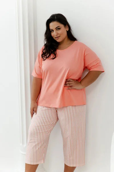 Oranžové dámské pyžamo Eloise 4XL-6XL Taro