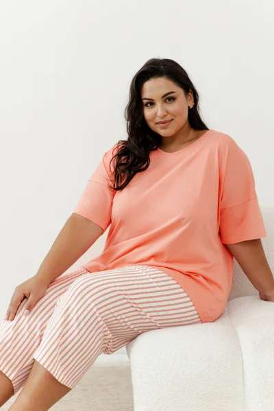 Oranžové dámské pyžamo Eloise 4XL-6XL Taro