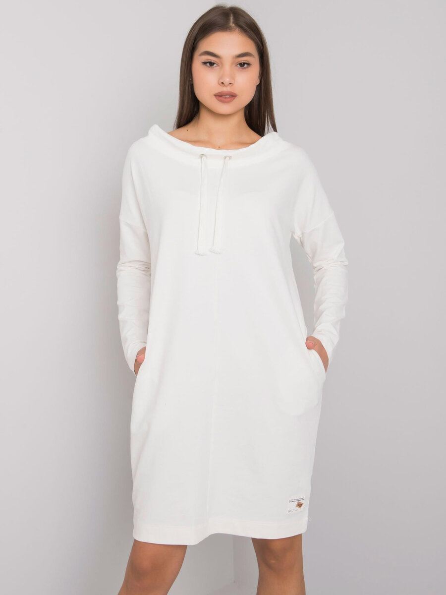Bavlněné dámské šaty v barvě ecru FPrice, L/XL i523_2016103065257