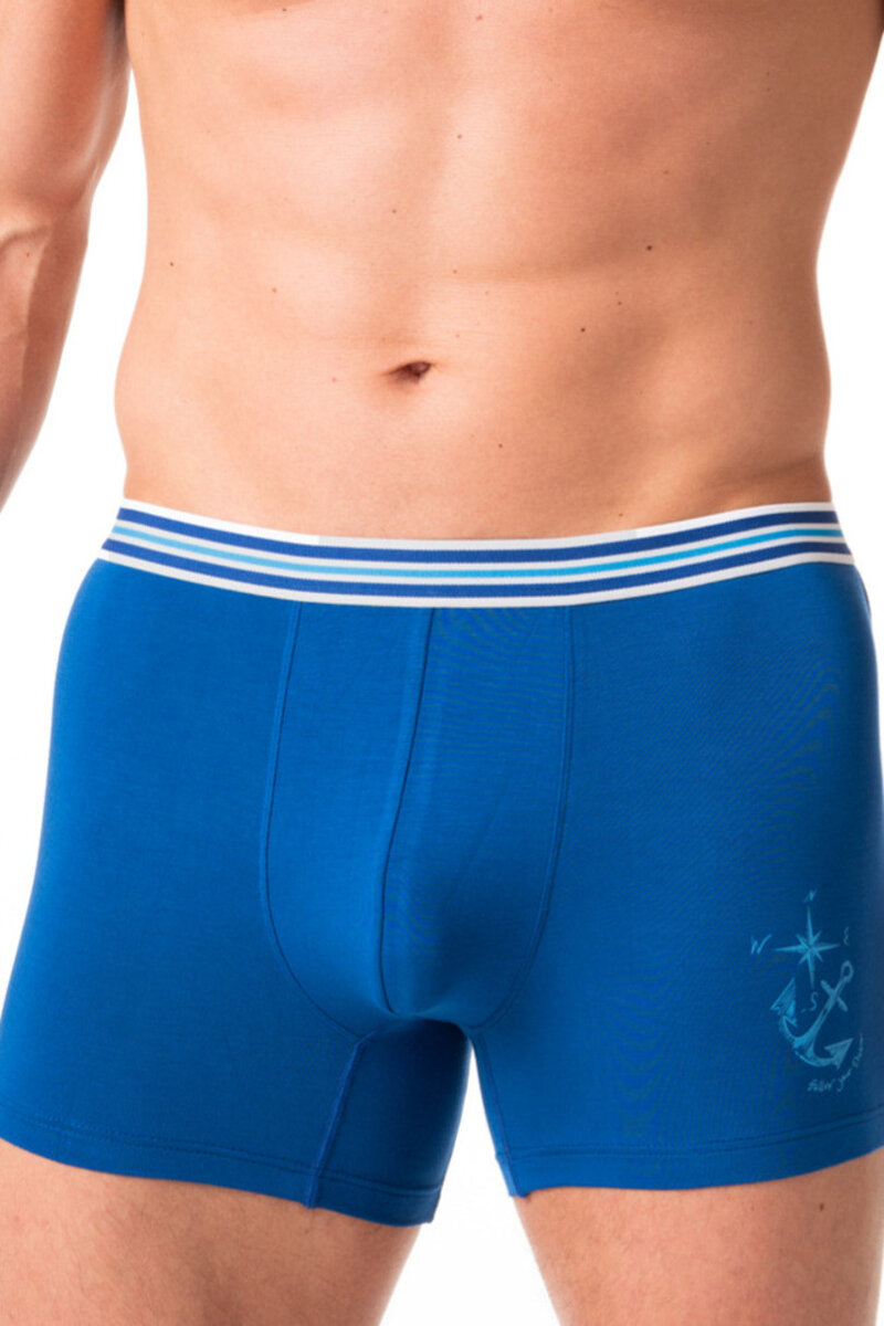 Komfortní boxerky pro muže Bambusový Dotek od Key, Modrá L i170_MXH 779 A24 NI L