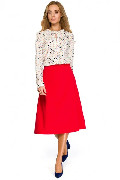 Červená midi sukně Style - klasický áčkový střih pro každou příležitost