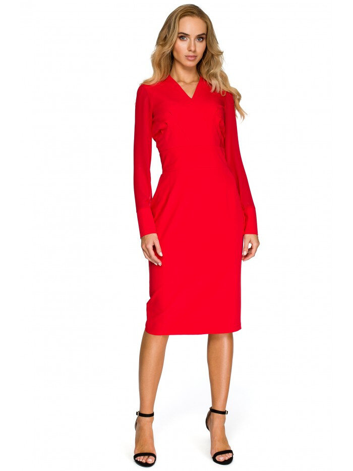 Dámské DW3G7J Šifonové šaty bez rukávů - červené Style, EU S i529_2252573110498336