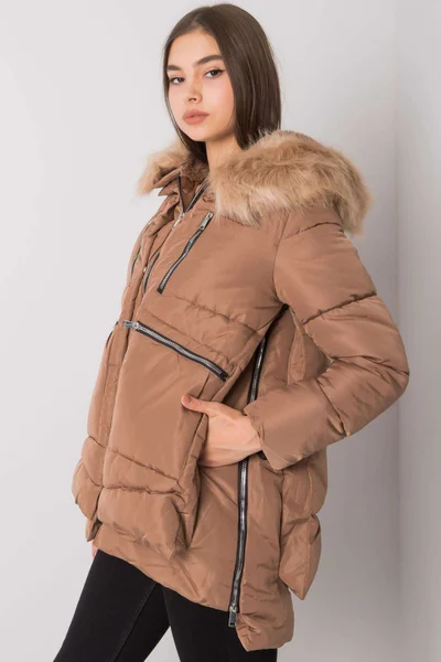 Dámská bunda na zimu Camel s kapucí FPrice