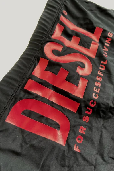 Černé plavecké boxerky s červeným logem - Diesel BMBX-BRAD