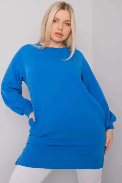 Dámská plus size tmavě modrá mikina Fashionhunters