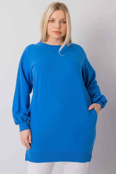 Dámská plus size tmavě modrá mikina Fashionhunters