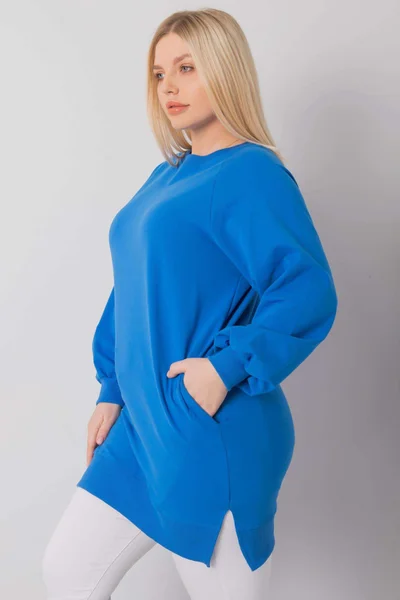 Dámská plus size tmavě modrá mikina Fashionhunters