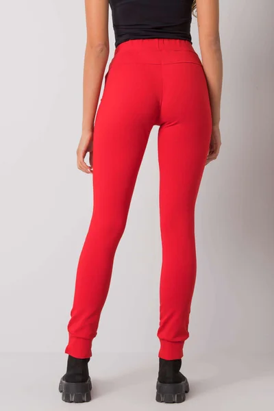 Dámské červené hladké teplákové kalhoty FPrice