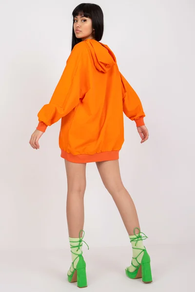 Fashionhunters Oranžová Oversized Mikina s Kapucí