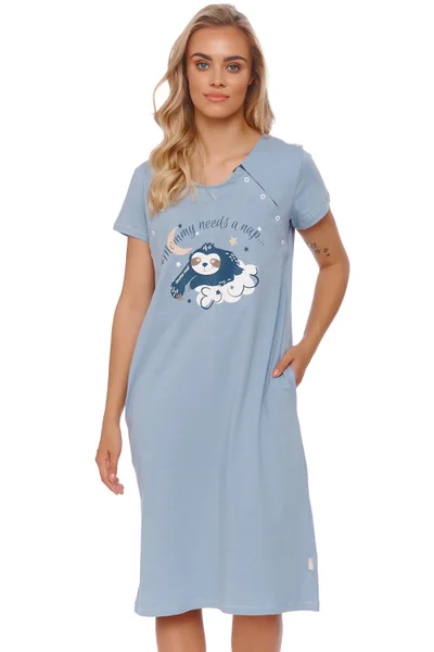 Kulatý výstřih TCB 9992 - těhotenská noční košile Doctor Nap