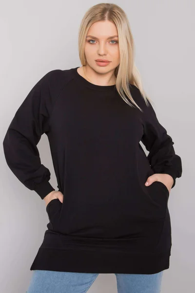 Černá dámská mikina oversized Fashionhunters