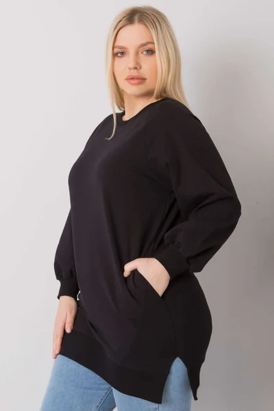 Černá dámská mikina oversized Fashionhunters