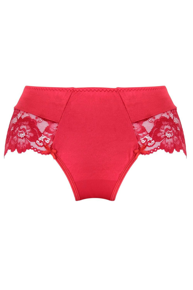 Červené dámské kalhotky Ewana - Elegantní síťkové výšivky, Červená XL i41_76740_2:červená_3:XL_