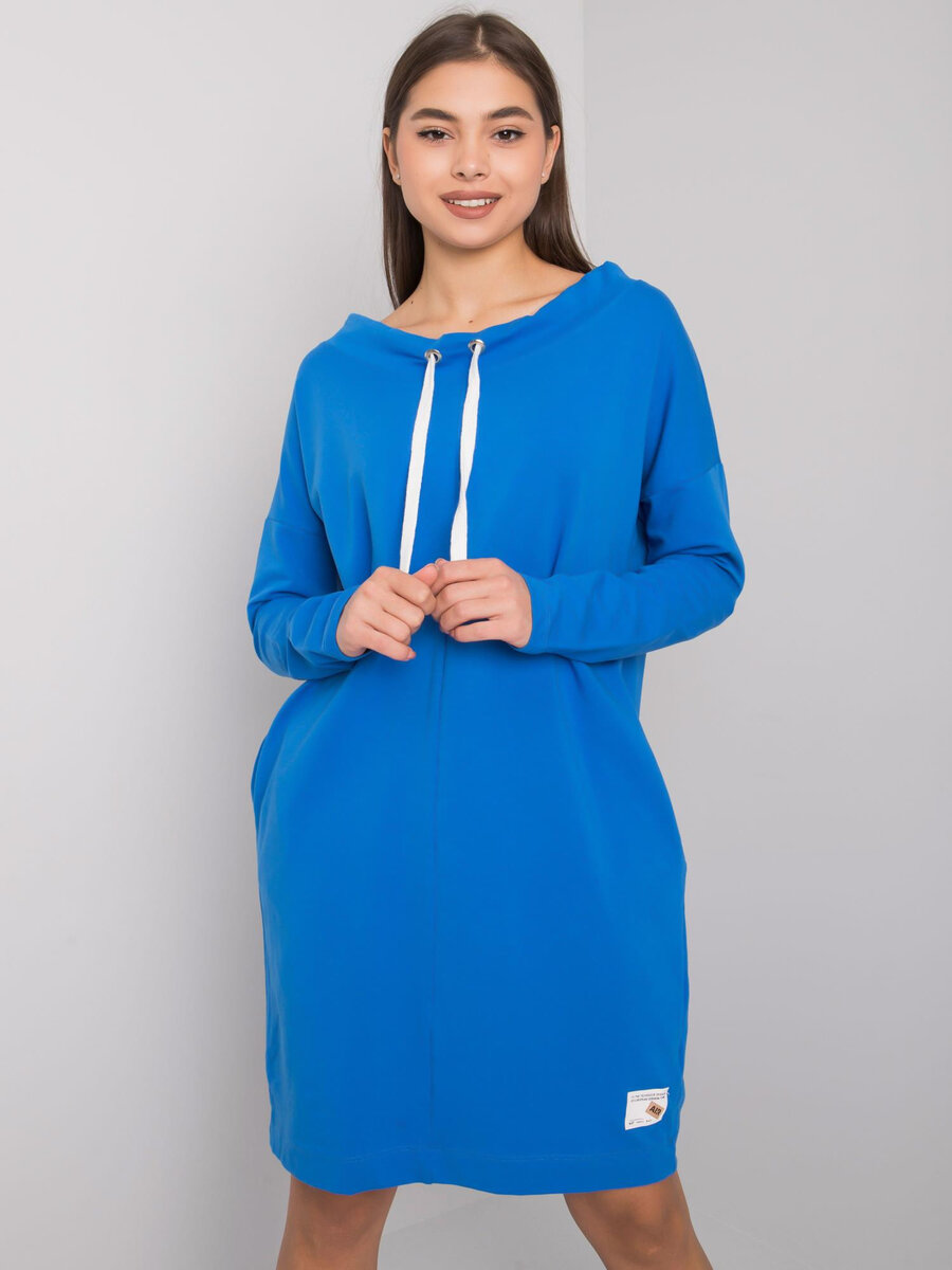 Tmavě modré bavlněné dámské šaty FPrice, L/XL i523_2016103065219