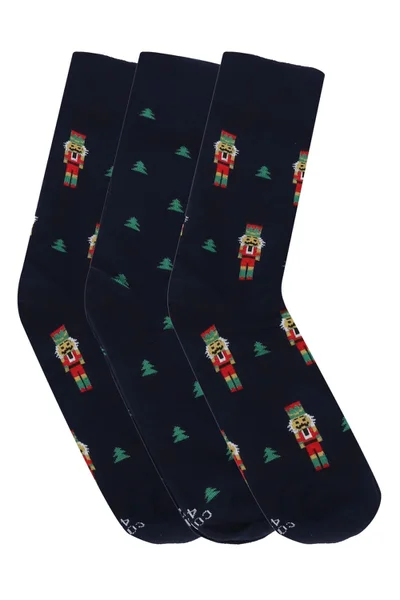 Pánské ponožky 3 pack Premium 3 pack Christmas blue - CORNETTE