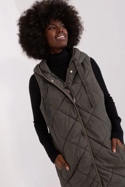 Zimní dámská prošívaná vesta s kapucí Sublevel