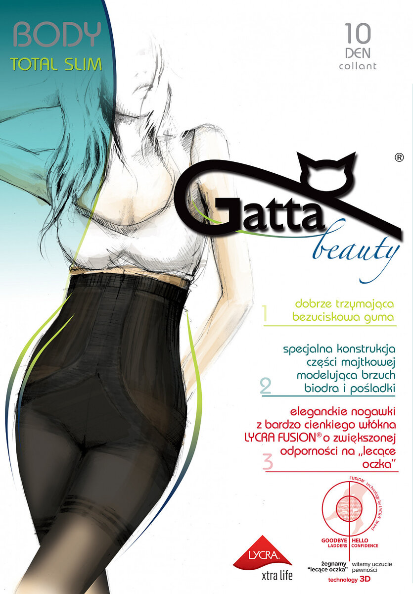 Dámské punčochové kalhoty Gatta Body Totalslim Fusion 2V3HZF den, nero/černá 4-L i384_11792223