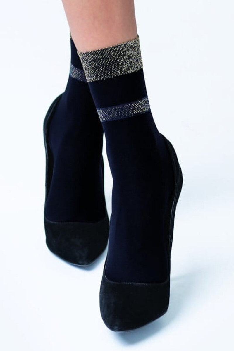 Dámské ponožky BEATRICE Knittex, nero-gold UNI i170_5906906046423