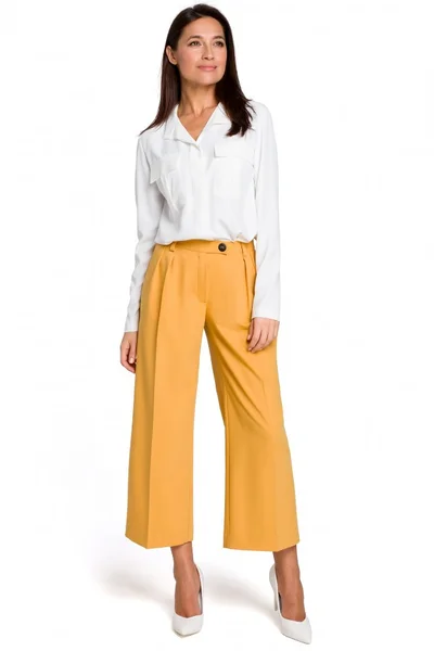 Žluté plisované kalhoty STYLOVE