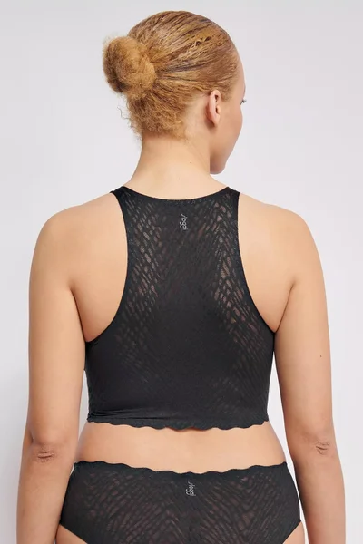 Černý dámský bezešvý crop top ZERO Feel Bliss - Sloggi