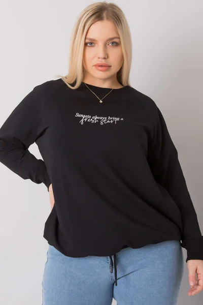 Dámská černá kapucová mikina Plus Size Fashionhunters