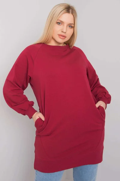 Dámská Plus Size Mikina Fashionhunters Vínová