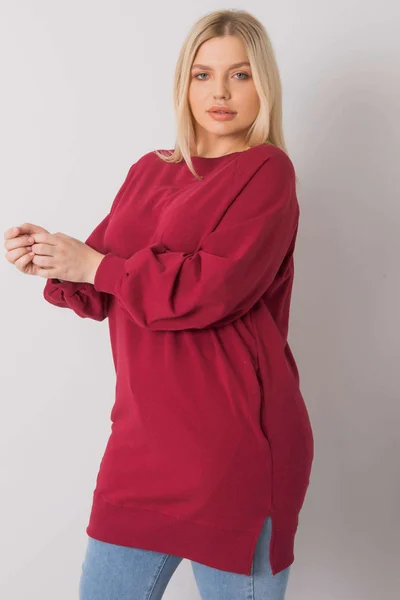 Dámská Plus Size Mikina Fashionhunters Vínová